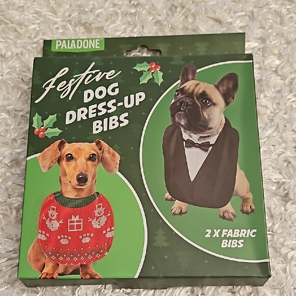 Festive Dog Dress-Up Bibs for Christmas Holiday